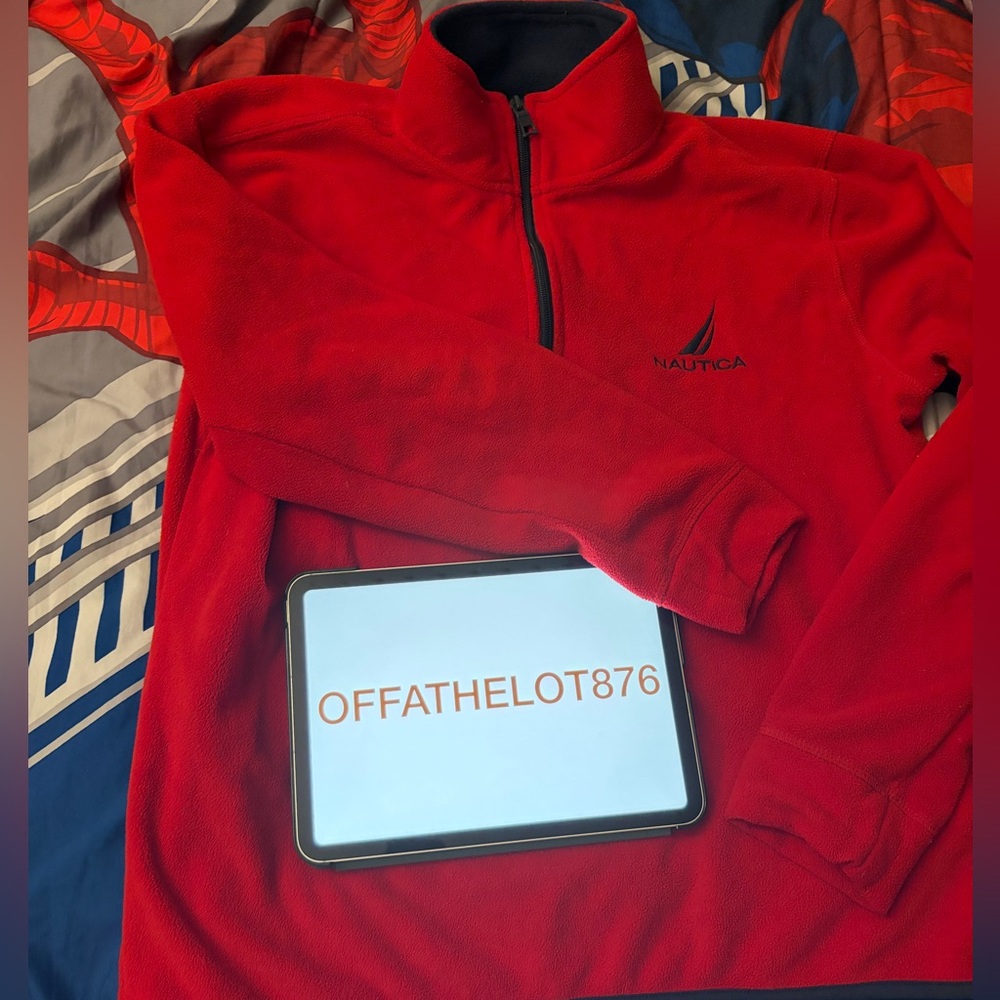 Nautica Red Fleece quarters zip